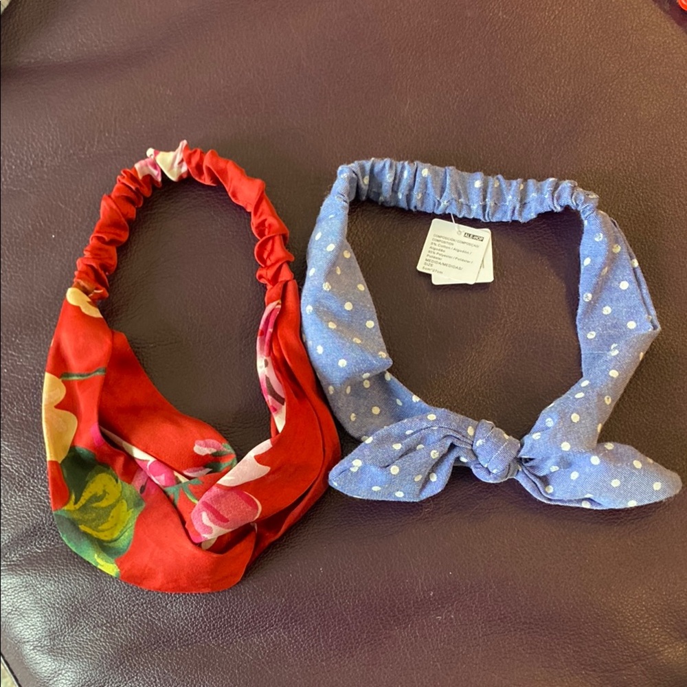 Floral and Polka Dot Headband Set